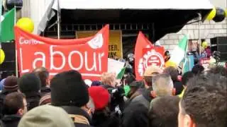 FRANCES BLACK - SINGS AT PROTEST MARCH DUBLIN AGAINST AUSTERITY PLAN 27 NOV 2010