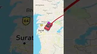 DC(Delhi) to MI(Mumbai) expressway full in map animation #map #mumbai #delhi #animation #MI #DC