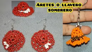 Aretes  de sombrerito, bisutería fácil. Utilizalo tambien como llavero