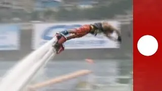 'Flyboarders&rsquo; use water jetpacks to perform impressive stunts