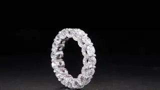 4.5 Carat U Prong Micro Pave Eternity Band - GIA Certified