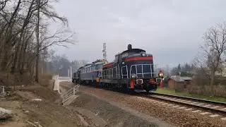 SM42-2039+ET22-5151+ST48-046 w drodze na próby obciążeniowe na na LK104
