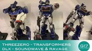 Threezero Transformers bumblebee - DLX Soundwave and Ravage Figure unboxing & review