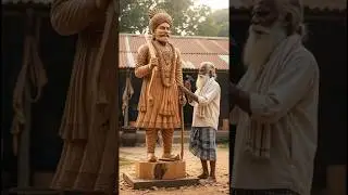 The Silent Sculptor | Old Village Carpenter Carving a Life-Sized Wooden King