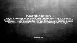 What does beatification mean