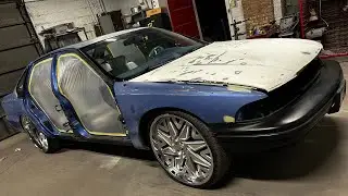 1993 Chevy bubble caprice on 26 inch Forgiato candy blue paint job pt.1