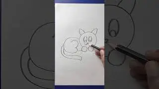 How to draw a cute cat with number 300