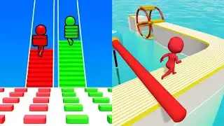 Bridge Race VS Fun Race 3D Satisfying ASMR Gameplay (Android,ios) (New Update)