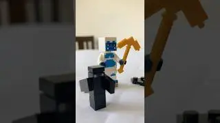 Epic LEGO Minecraft Battle! Snow Golem with Golden Pickaxe