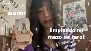 ASMR ‧⁺◟꒰ limpiando mi mazo de tarot contigo mientras hablo un montón 🌳꒱˚ ༘♡🍃