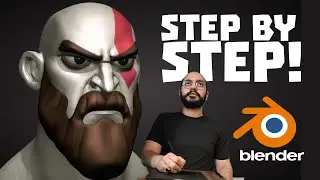 Blender Sculpting Tutorial : Stylized Kratos head sculpt - Blender 4.5