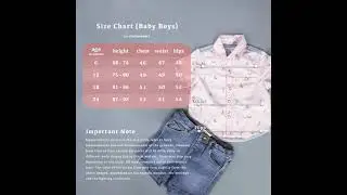 Gingersnaps Size Chart for Baby Boys