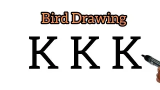  Birds Drawing Easy | How to Turn Letter KKK Into Cute  Birds | Birds Drawing KKK😍🐦🐤