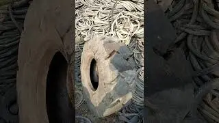 Tyre cutting #viral videos #shorts feed#Big tyre#views#yt shorts