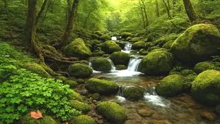 Mountain Stream Sounds & Birds Singing, Forest Sounds, Soothing ASMR