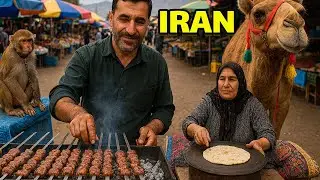 Street Food & Animals in Iran | Ardabil Roadside Market Walk
