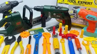12 minutes Unboxing a collection of power tools: electric drills, wrenches, hammers, axes, ASMR 