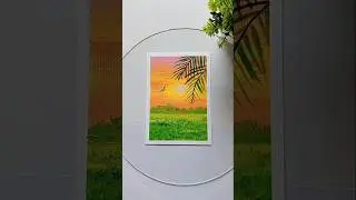 Early Morning Sunrise Scenery 🎨/#art #shorts #painting #viralvideo #aesthetic #trending