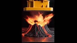 Hydraulic Press Crushes Volcano &ndash; Lava Explosion in Slow Motion!