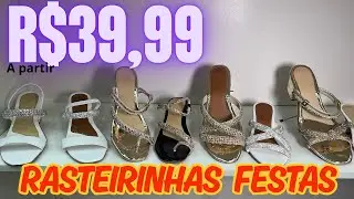 SANDÁLIA RASTEIRINHA COM BRILHO R$39,99 PEÇAS DE BOUTIQUE COLEÇÃO FESTAS, AQUI É FABRICANTE 