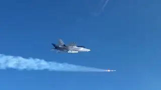 Norwegian F-35A firing an air-to-air missile AIM-120 AMRAAM