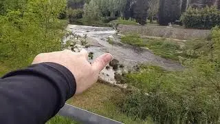 La Greve che passa: sotto il Ponte di FALCIANI un sentiero porta al Ristorante e Piazzola Scopeti.