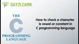 How to check a character is vowel or constant in C programming Language