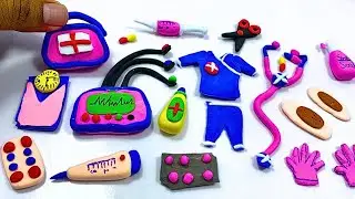 DIY How to Make polymer clay miniature Doctor set | DIY Easy Polymer Clay tutorial  Medical kit