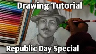Draw With Me - Bhagat Singh Drawing,//Republic Day Special// Step by step 