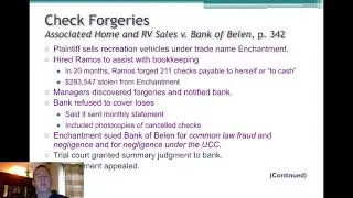 In-house On-site Legal  &ndash; Forged Checks and the UCC