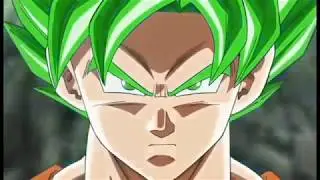 Goku Turns Super Saiyan Blue green For the first time english Dub RECOLOR