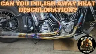 Can Flitz polish remove the heat discoloration from my exhaust pipes?