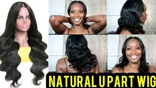 $75 Natural 16in Bodywave UPart Wig Install &bull; Amazon &bull; #Unice