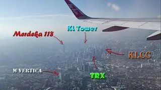 AK4105 Kuala Lumpur to Kota Kinabalu =Subang Airport + KL City Aerial View=