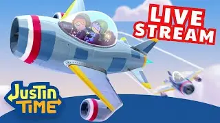 🔴 LIVE: Airplanes, Trains, Helicopters AND MORE! | Justin Time LIVE | Full Episodes!
