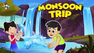 गट्टू चिंकी ने देखा Waterfall | Monsoon Camp | Cartoon | Hindi Story | PunToon Kids Hindi