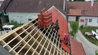 Blick auf die Baustelle nach Rabensburg