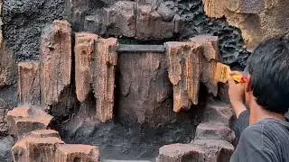 Pengecatan gradasi relief tebing