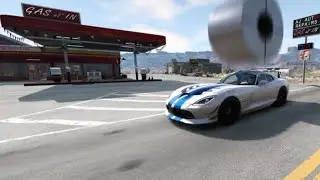30 Ton Steel Coil vs a Dodge Viper in BeamNG Drive