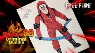 Badge99 Red Criminal Drawing @badge99 || Khattri Drawing ||