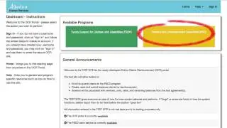 An Orientation to the Home Page for the Online Claims Reimbursement System