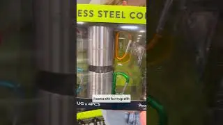 How fun is this stainless steel coffee set at Costco! It&rsquo;s perfect for camping🏕️ #costco