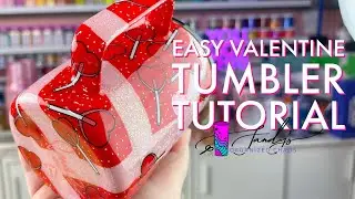 Abstract Valentine Tumbler Tutorial | super easy!