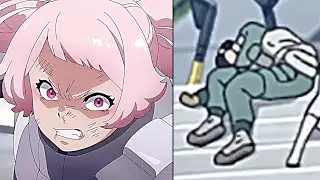ChuChu VS Bullies (ONE PUNCH)[Gundam Witch From Mercury Ep 4 ガンダム 水星の魔女 第4話 チュチュはいじめっ子を殴る ワンパンマン]