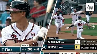 Pitcher Max Fried hits WALK OFF SINGLE in comeback win vs Miami! (Braves/Marlins | 7/4/21) HD