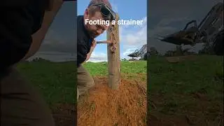 how to fence; strainer footing technique #fencingcontractor #fencinglife #diy