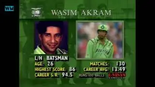 Wasim Akram 36(15) vs Australia @Adelaide WSC 1992/93