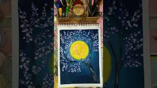 moon painting #ytshorts #painting #shortvideo #shortsfeed #asmr #viral #viralvideo #shorts #art 🎨✨