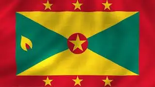 Grenada National anthem Instrumental with waving flag