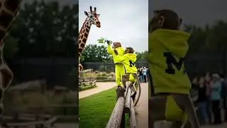 Free Uber Ride? 🦒🚕 The Funny Monkey Swing Uncovers Hidden City Secrets #travel #funny #adventure